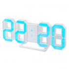 Perfeo LED часы-будильник Luminous белый корпус/синяя подсв.