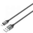 USB Lightning LDNIO LS431 1m/ 2.4A/ медь: 86жил/ нейл. опл/gray