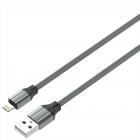 USB Lightning LDNIO LS441 1m/ 2.4A/ медь: 86жил/ нейл. опл/gray