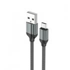 USB Micro LDNIO LS431 1m/ 2.4A/ медь: 86жил/ нейл. опл/gray