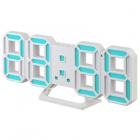 Perfeo LED часы-будильник Luminous 2 белый корпус/синяя подсв.