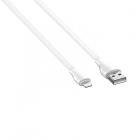 USB Lightning LDNIO LS550 20 см/ 2.4A/ медь: 60 жил/White