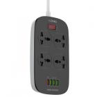 Ldnio SC4407Q 2 м 4 розетки EU_UK_US/2500W/4USB+QC3.0 черный