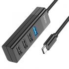 Hoco USB-HUB HB25 4USB Type-C/USB3.0 черный