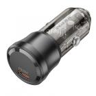 ЗУ Авто Borofone BZ24 3A + Type-C/Type-C, 1м, прозрачный