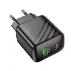 СЗУ Hoco CS25A, 1USB/1Type-C,  QC3+PD20W 3A, черный