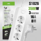 Live Power LP1014 3р.С/З 16A 8.0м с выкл. Белый