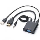 HDMI(m)-VGA(f) с питанием со звуком GoPower Premium Zip-Lock