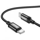 Type C-Type C, Hoco X89, 2 м, 3 А, черный, ткань