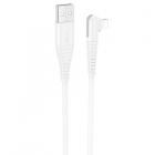 USB Lightning Borofone BX105, 1 м, 2.4 А, угловой, белый